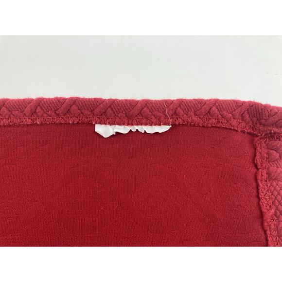 Red Cable Knit Baby Blanket Thin and Soft Unknown Brand 29 X 39” Twists Braids D - Picture 7 of 10